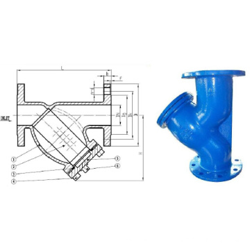 Cast iron PN 16 flanged Y type Strainer